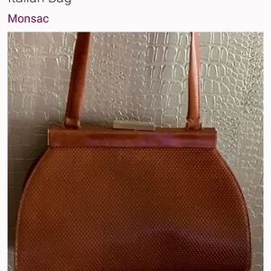 Monsac Tan Leather Shoulder Bag